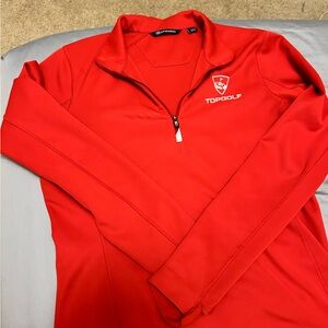 Cutter & Buck Bright Red Quarter-Zip Pullover